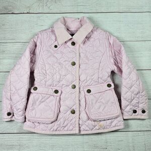 Polo Ralph Lauren Quilted Puffer Pink Chore Jacket Coat Snap Button Size 2T FLAW